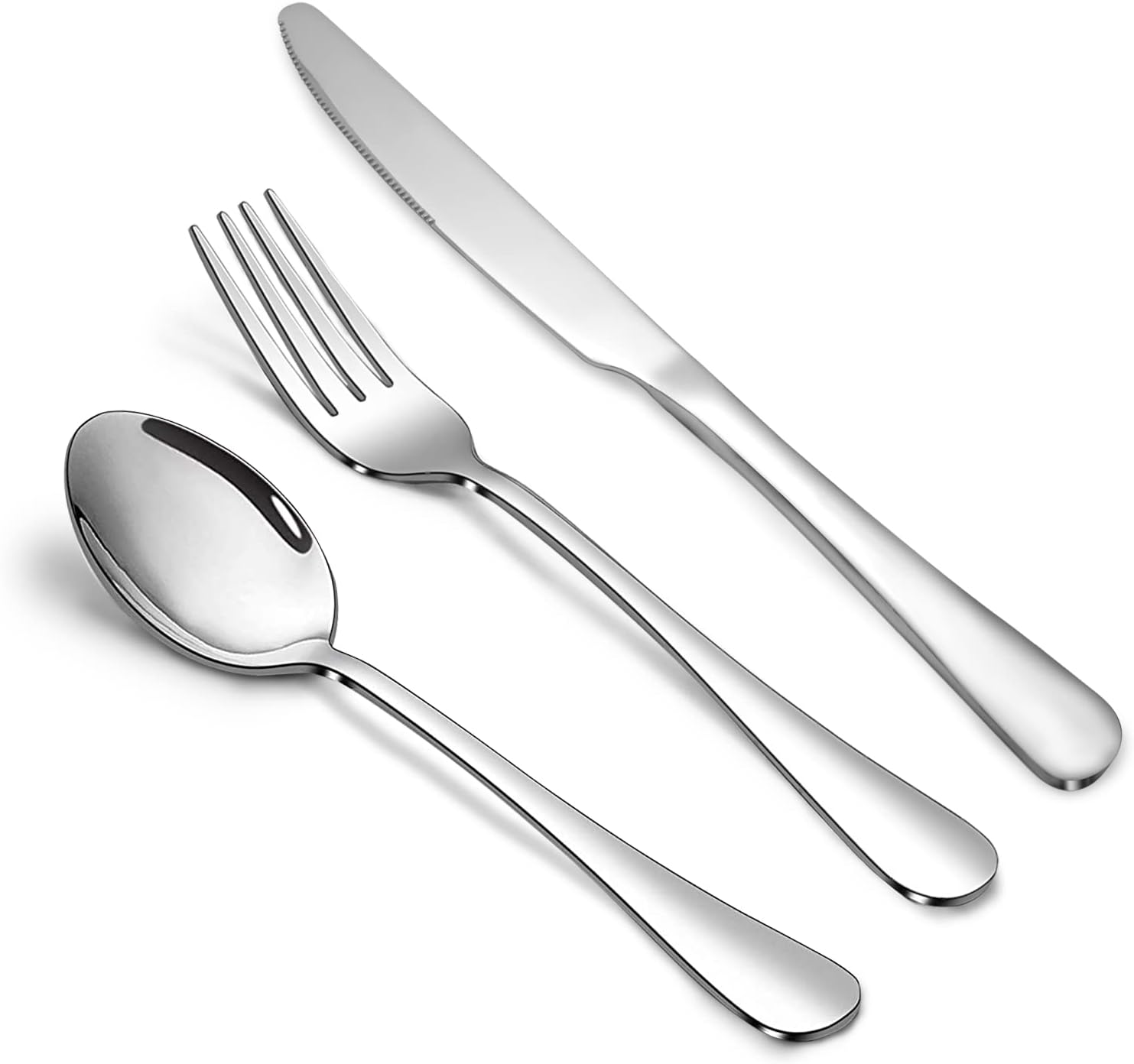 Stainless Steel Silverware Set for Home Kitchen and Restaurant Use