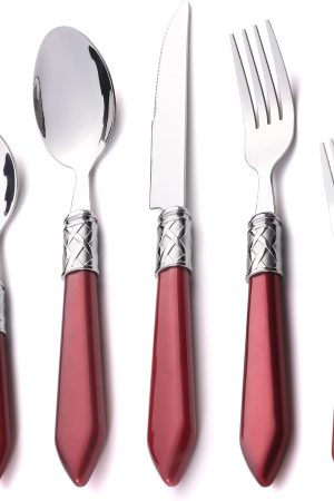 Retro Rose Handle Stainless Steel Cutlery Set for Home Dining