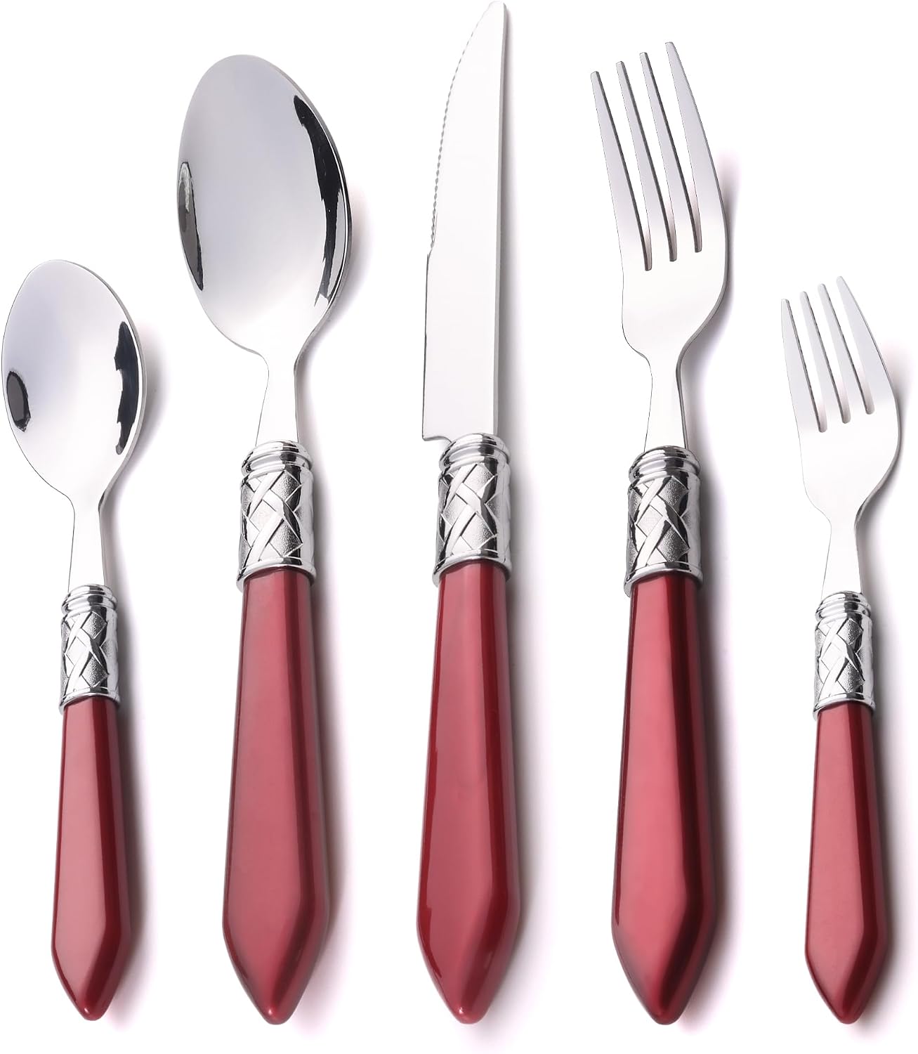 Retro Rose Handle Stainless Steel Cutlery Set for Home Dining